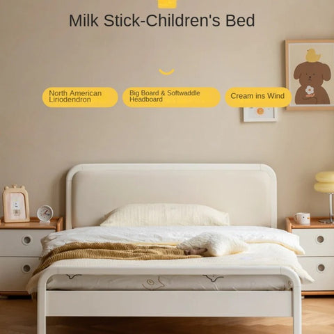 Rubber, Poplar Solid Wood Children's Single Bed