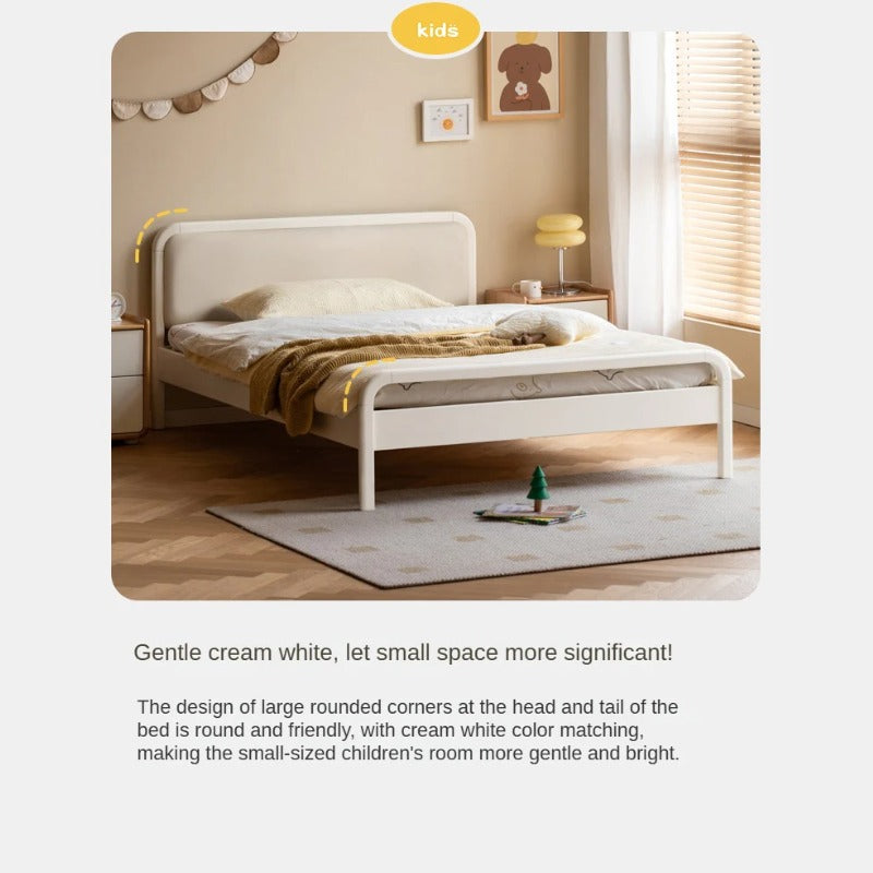 Rubber, Poplar Solid Wood Children's Single Bed