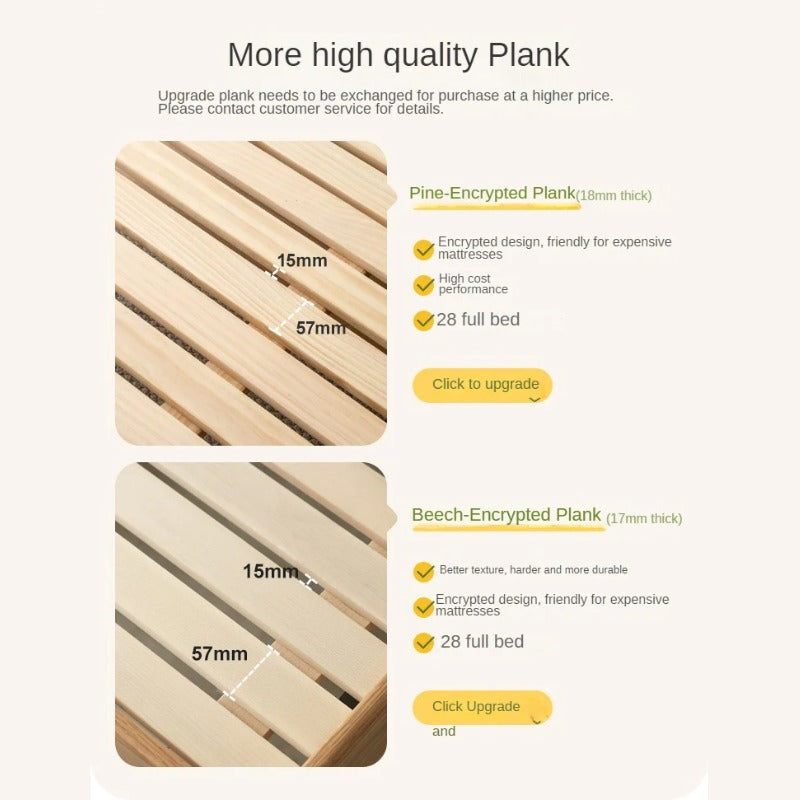 Rubber Solid Wood Children's White Cream Style Montessori Platform Bed.