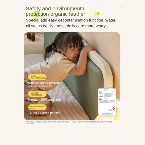 Rubber Wood White Cream Style Children's Soft Bed.