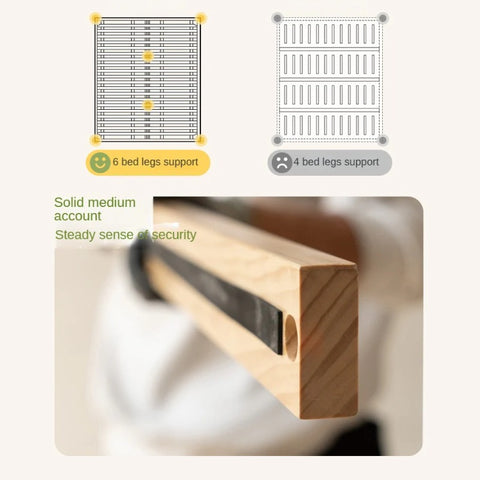 Rubber Wood White Cream Style Children's Soft Bed.