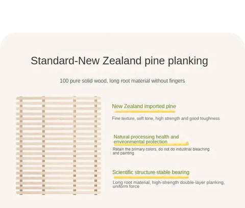 Rubber Wood White Cream Style Children's Soft Bed.