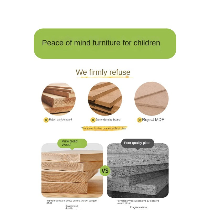 Rubber Wood White Cream Style Children's Soft Bed.