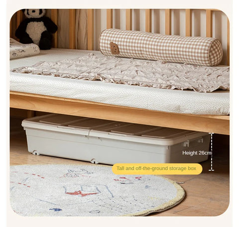 Beech solid wood children's bed with guardrails spliced bed<