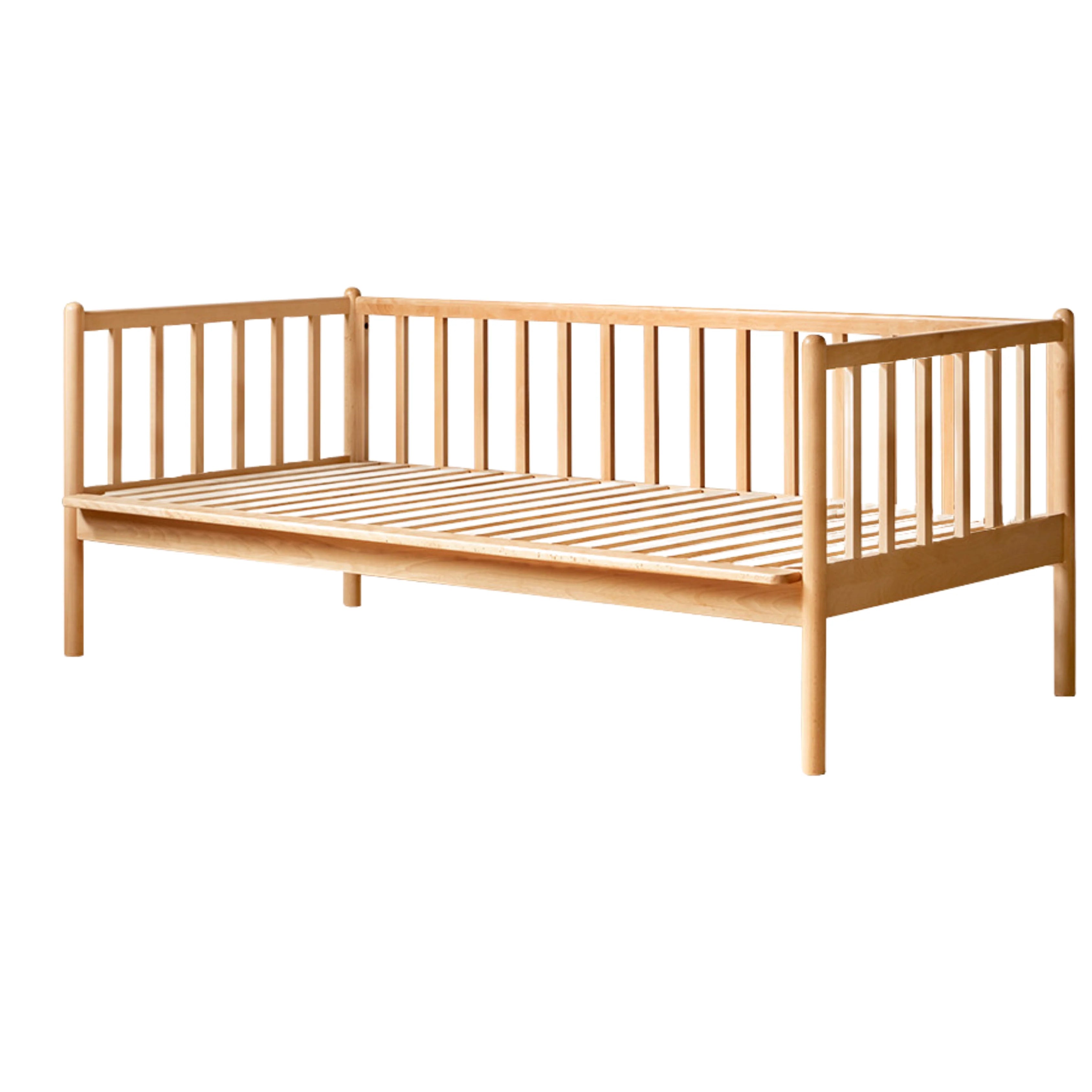 Beech solid wood children's bed with guardrails spliced bed<