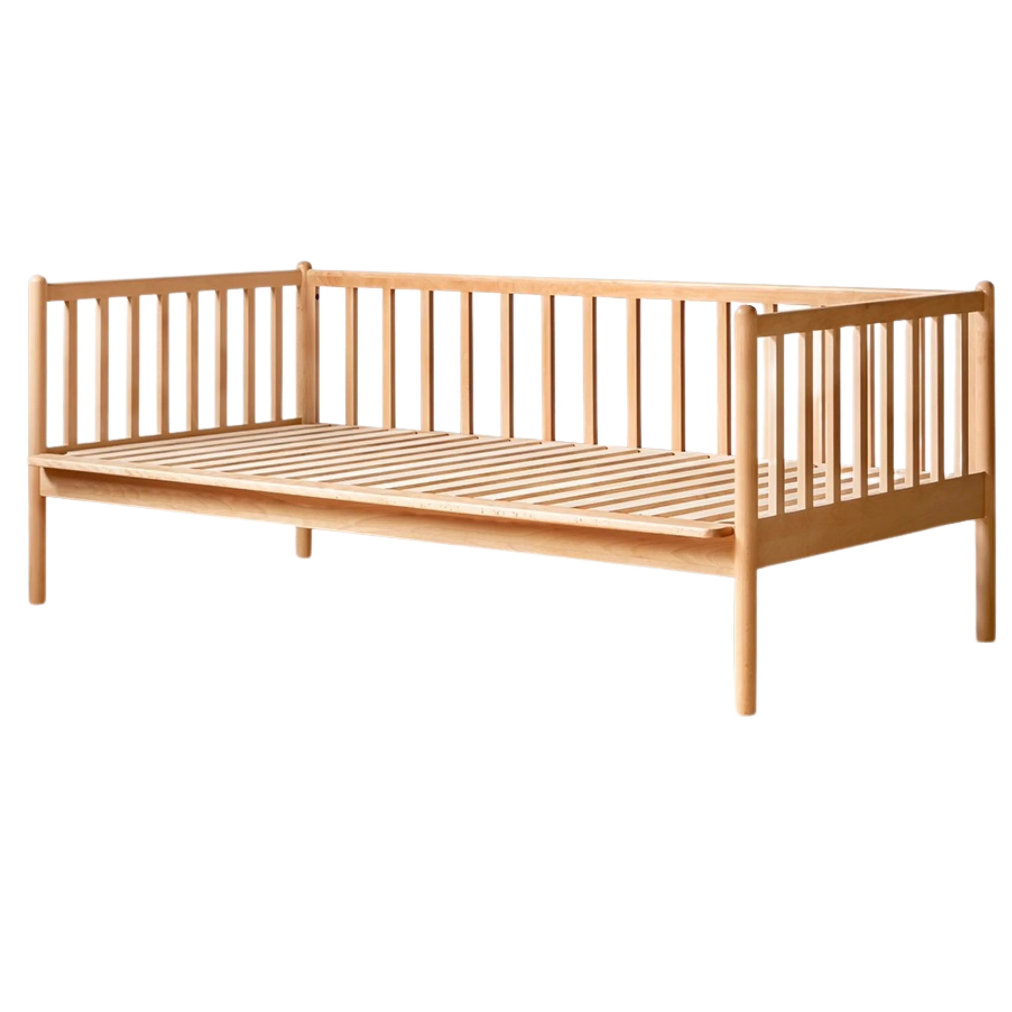 Beech solid wood children's bed with guardrails spliced bed<