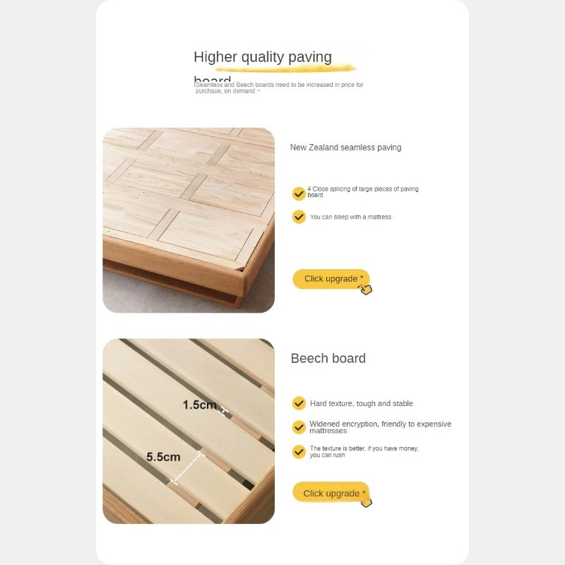 Oak solid wood children's bed with organic leather<