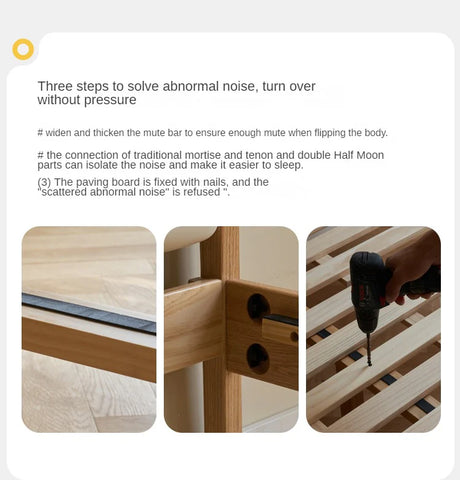 Oak solid wood children's bed with organic leather<