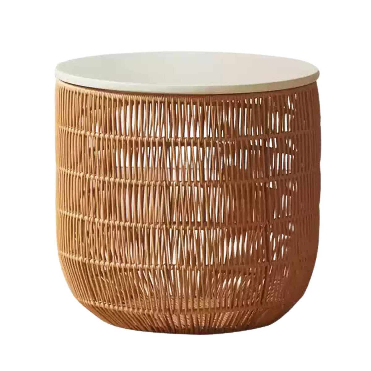 Rubber Solid Wood Cream Style Children Toy Storage Basket with Handwoven Rattan Cabinet for Bedroom & Living Room Organization