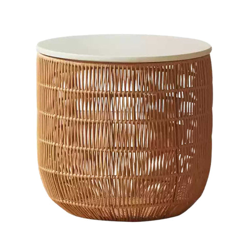 Rubber Solid Wood Cream Style Children Toy Storage Basket with Handwoven Rattan Cabinet for Bedroom & Living Room Organization