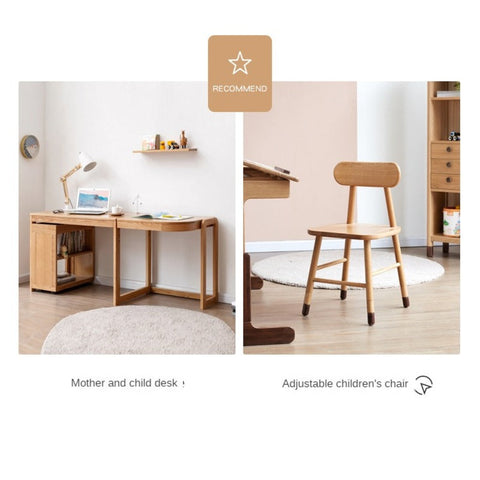 Oak Solid Wood Childrens Bookshelf Storage Rack Mobile Nordic Organizer Natural Finish