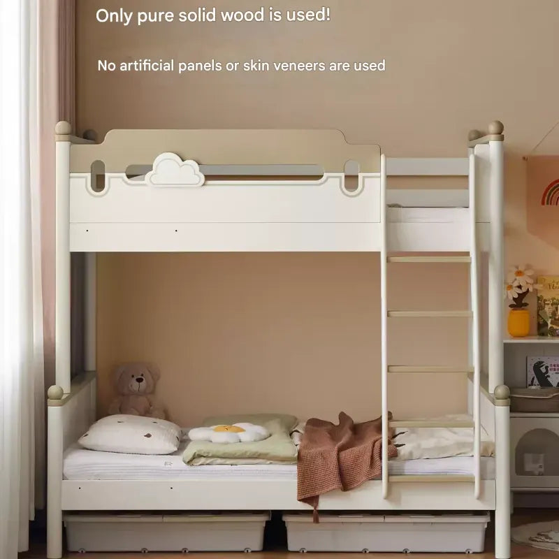 Beech solid wood children's bunk bed