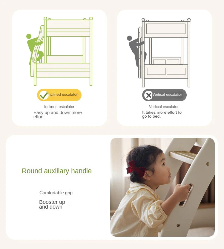Beech solid wood children's bunk bed