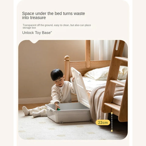 Beech, Oak Solid Wood Children's Bunk Bed.