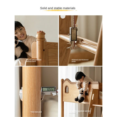 Beech, Oak Solid Wood Children's Bunk Bed.