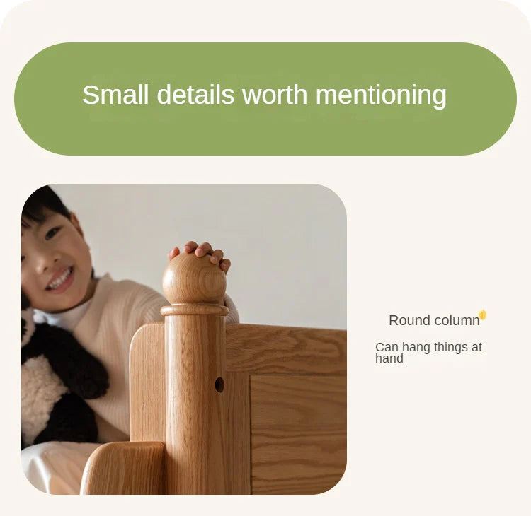 Beech, Oak Solid Wood Children's Bunk Bed.