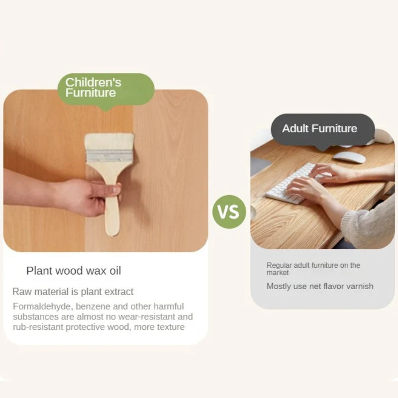 Beech, Oak Solid Wood Children's Bunk Bed.