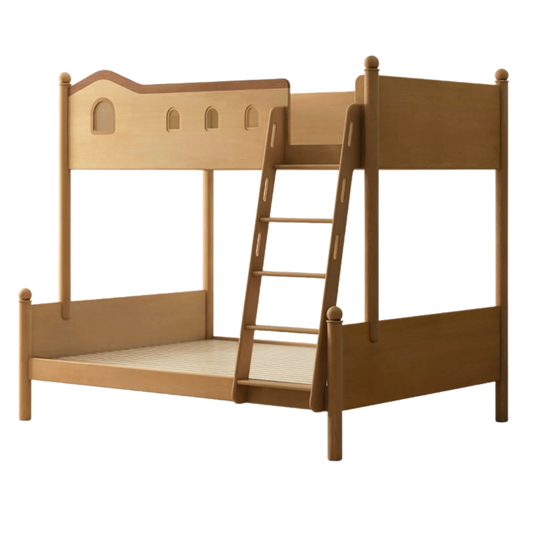 Beech, Oak Solid Wood Children's Bunk Bed.