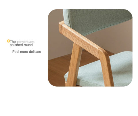 Oak Solid Wood Adjustable Height Kids Chair with Soft Washable Seat Mint Green or Pink Study Dining Chair