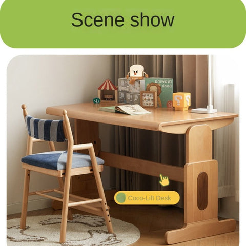 Beech Solid Wood Adjustable Learning Chair for Kids Adjustable Height Primary School Writing Desk Chair in Pink Blue or Orange