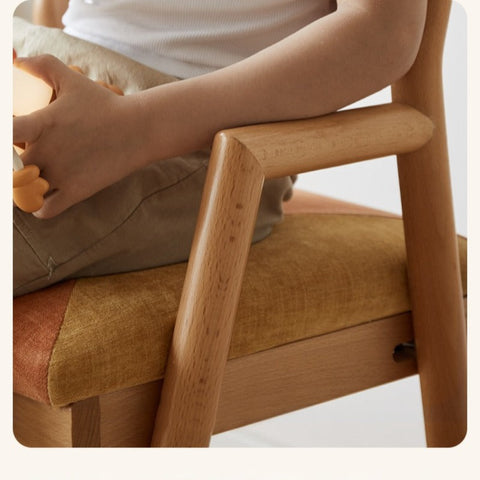 Beech Solid Wood Adjustable Learning Chair for Kids Adjustable Height Primary School Writing Desk Chair in Pink Blue or Orange