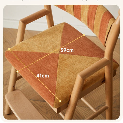 Beech Solid Wood Adjustable Learning Chair for Kids Adjustable Height Primary School Writing Desk Chair in Pink Blue or Orange