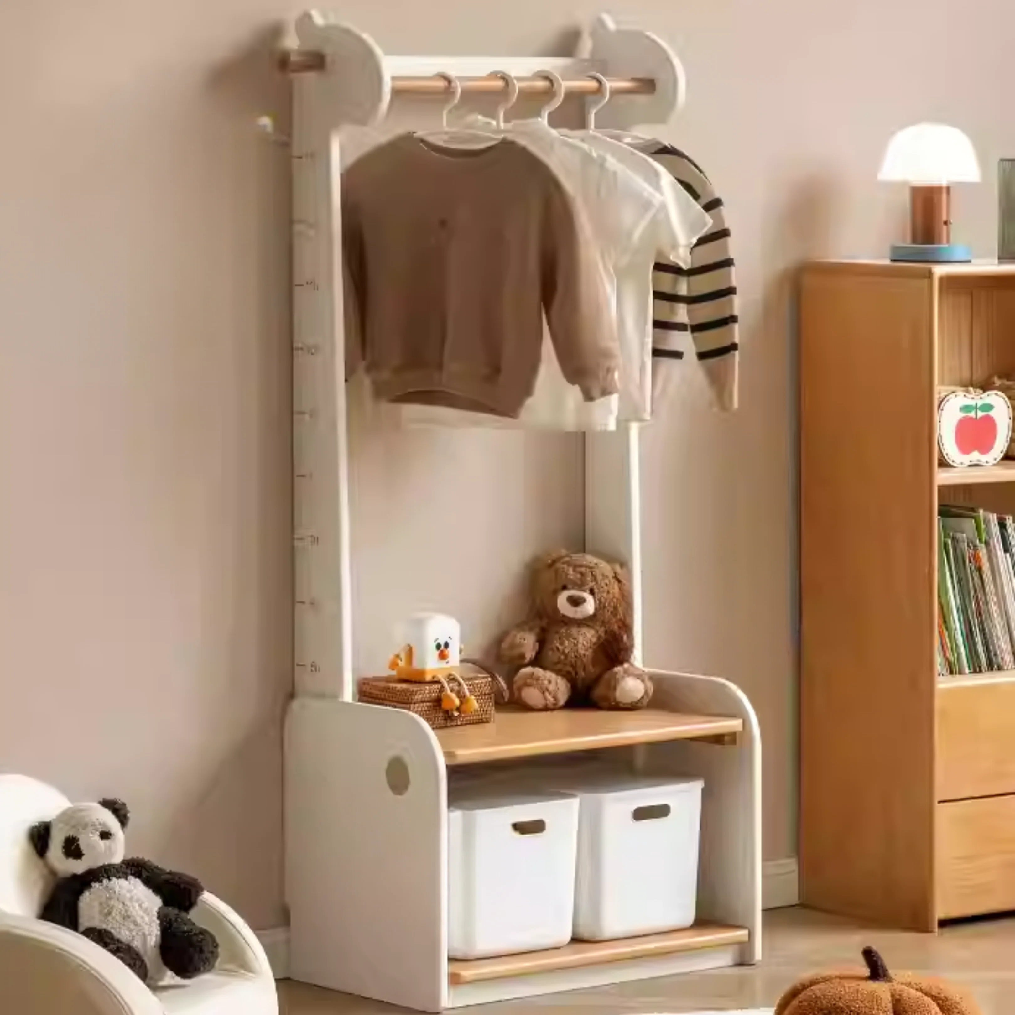 Beech, Solid Rubberwood Children's Coat Rack