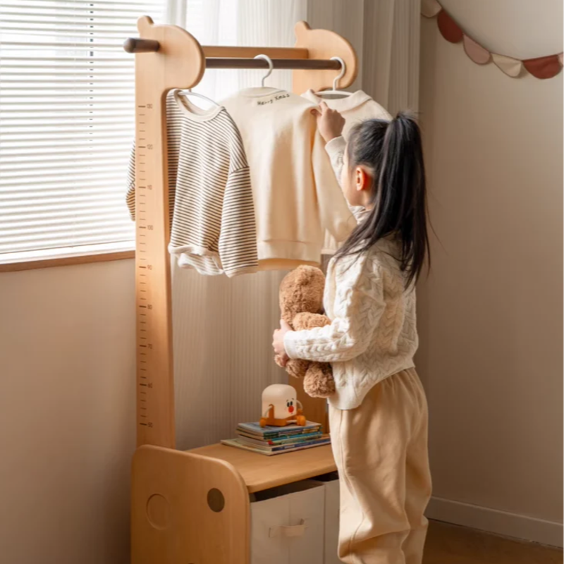 Beech, Solid Rubberwood Children's Coat Rack