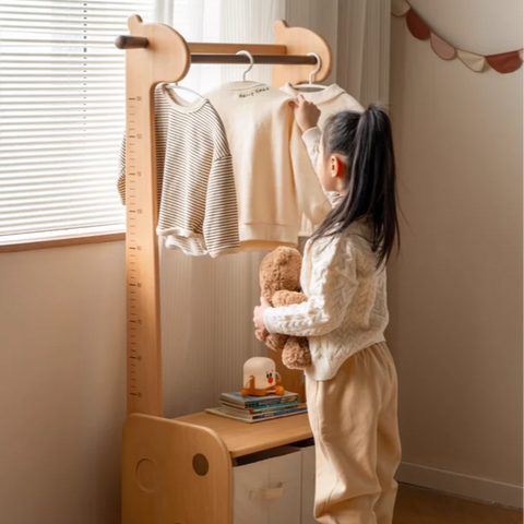Beech, Solid Rubberwood Children's Coat Rack