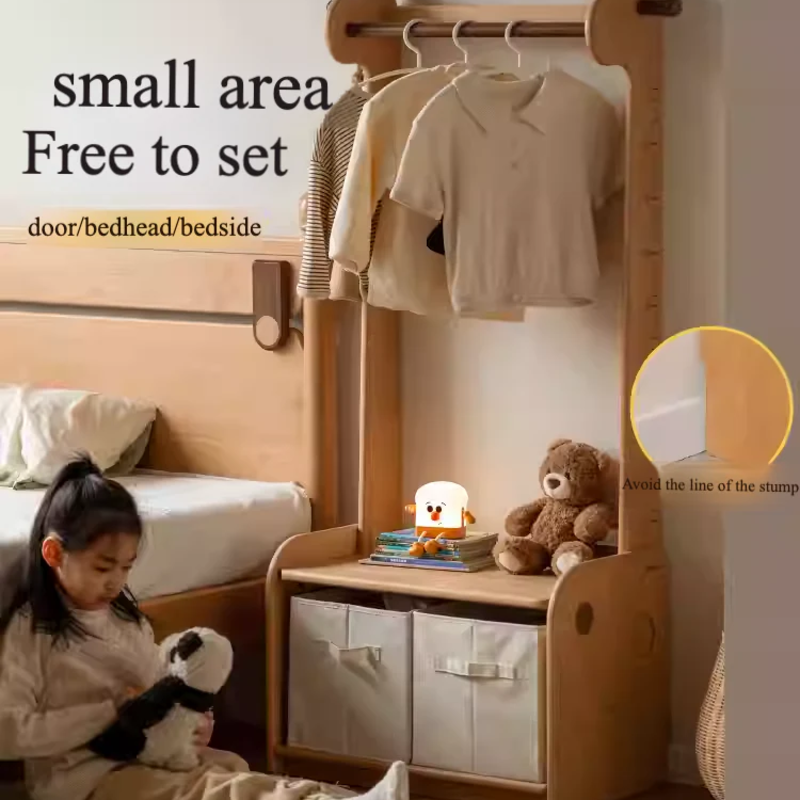 Beech, Solid Rubberwood Children's Coat Rack