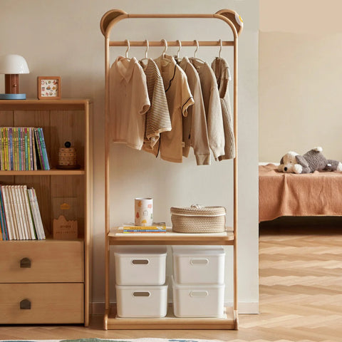Beech Solid Wood Kids Floor Hanger