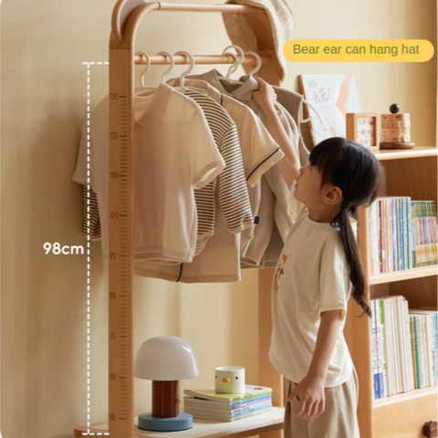 Beech Solid Wood Kids Floor Hanger