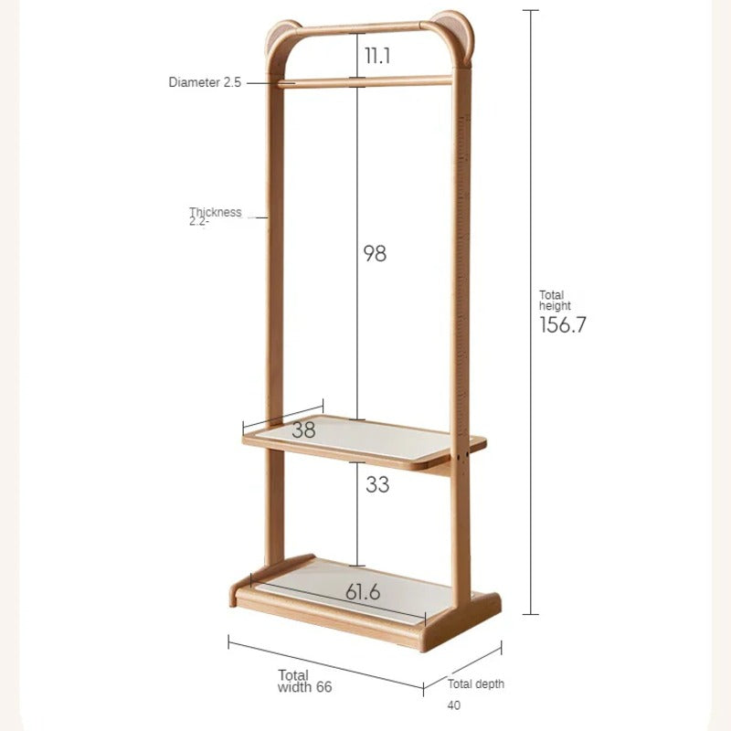 Beech Solid Wood Kids Floor Hanger