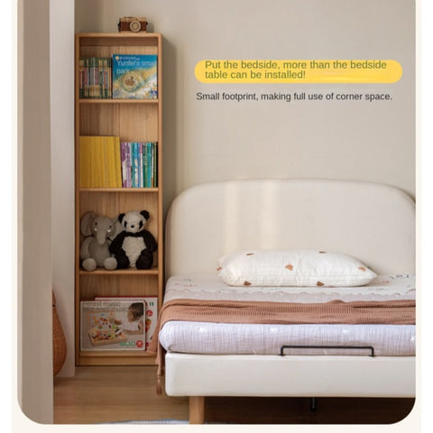 Beech Solid Wood & Rubberwood Kids Desk with Bookcase Natural Finish Writing Study Table