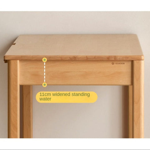 Beech Solid Wood & Rubberwood Kids Desk with Bookcase Natural Finish Writing Study Table