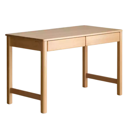 Beech Solid Wood & Rubberwood Kids Desk with Bookcase Natural Finish Writing Study Table