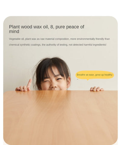 Beech and Rubber Solid Wood Kids Study Desk with Integrated Bookshelf Natural Finish Corner Storage