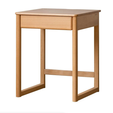 Beech and Rubber Solid Wood Kids Study Desk with Integrated Bookshelf Natural Finish Corner Storage
