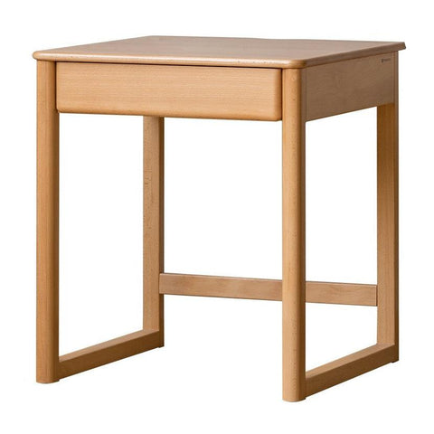 Beech and Rubber Solid Wood Kids Study Desk with Integrated Bookshelf Natural Finish Corner Storage