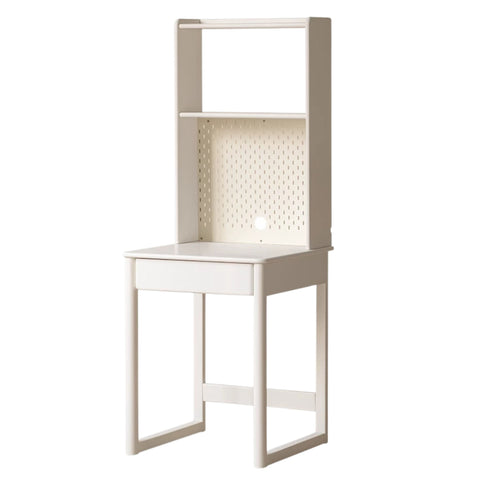 Beech and Rubber Solid Wood Kids Study Desk with Integrated Bookshelf Natural Finish Corner Storage