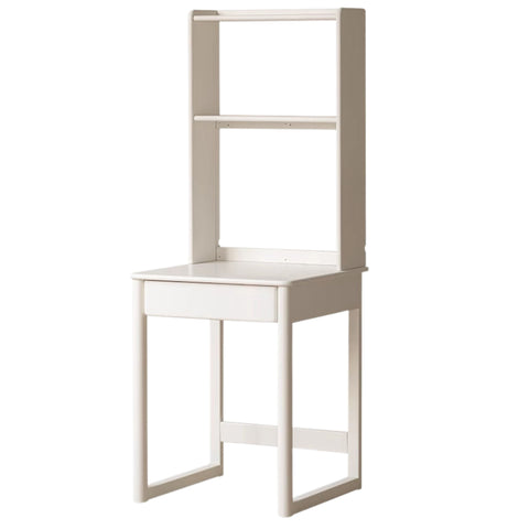 Beech and Rubber Solid Wood Kids Study Desk with Integrated Bookshelf Natural Finish Corner Storage