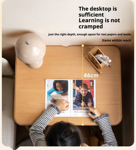 Beech Solid Wood Childrens Desk Natural Study Table with Storage Drawers for Boys & Girls Home Learning