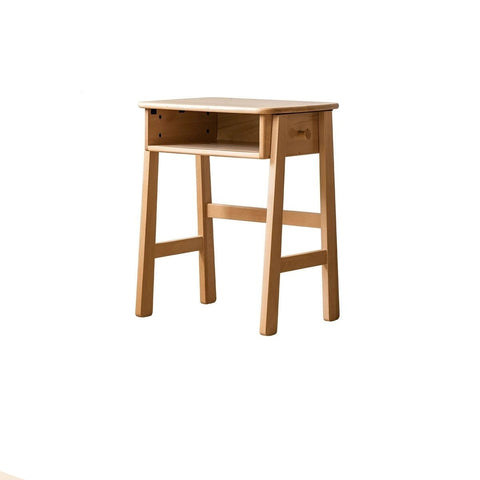 Beech Solid Wood Kids Desk Natural Finish Children Study Table with Storage for Small Spaces