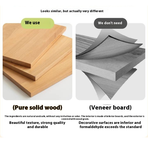 Beech Solid Wood Kids Desk with Movable Storage Natural Finish Study Table with Pulleys