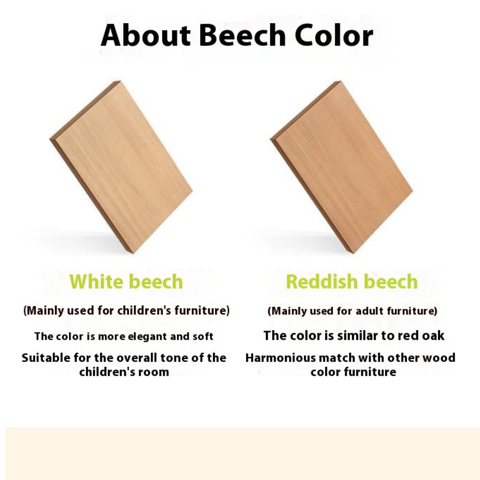 Beech Solid Wood Kids Desk with Movable Storage Natural Finish Study Table with Pulleys