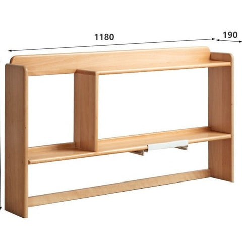 Oak & Beech Solid Wood Bookshelf Natural Finish Versatile Desktop Storage Shelf for Home & Office