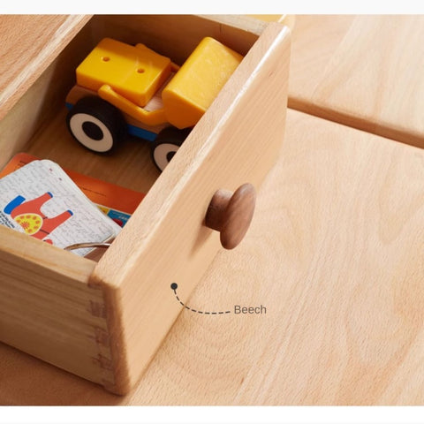 Oak & Beech Solid Wood Bookshelf Natural Finish Versatile Desktop Storage Shelf for Home & Office