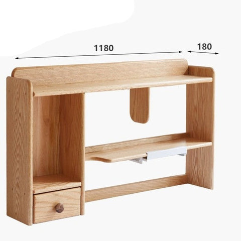 Oak & Beech Solid Wood Bookshelf Natural Finish Versatile Desktop Storage Shelf for Home & Office