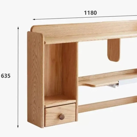 Oak & Beech Solid Wood Bookshelf Natural Finish Versatile Desktop Storage Shelf for Home & Office