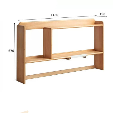 Oak & Beech Solid Wood Bookshelf Natural Finish Versatile Desktop Storage Shelf for Home & Office